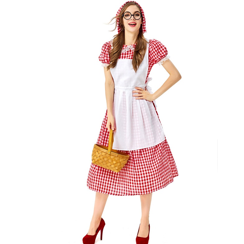 Halloween Housemaid Cosplay Costume For Masquerade Party Women  Apron Dress